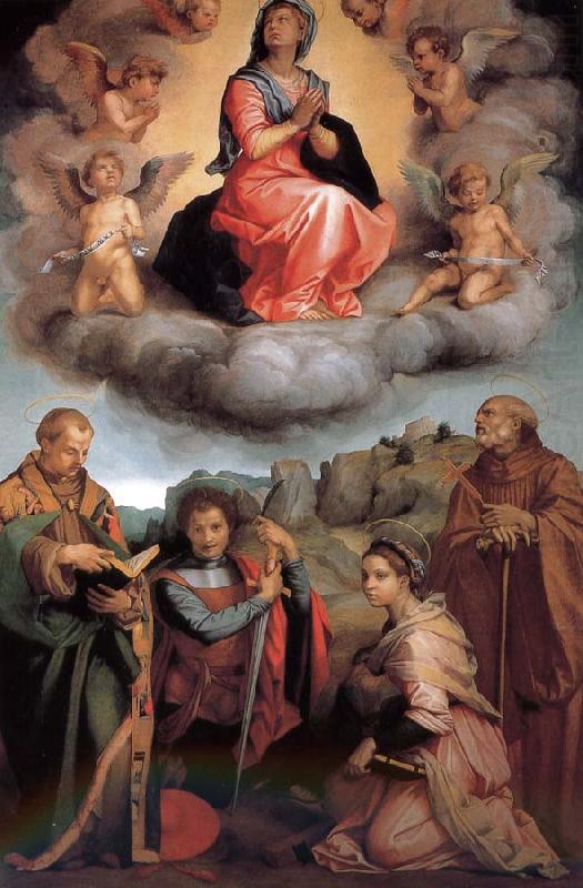Andrea del Sarto Our Lady of the four-day Saints glory china oil painting image